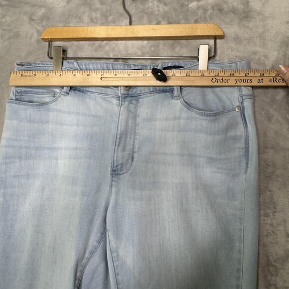 J Jill Jeans Women 16 Authentic Fit Cropped Stretch Raw Hem Denim Light Blue - Picture 6 of 12